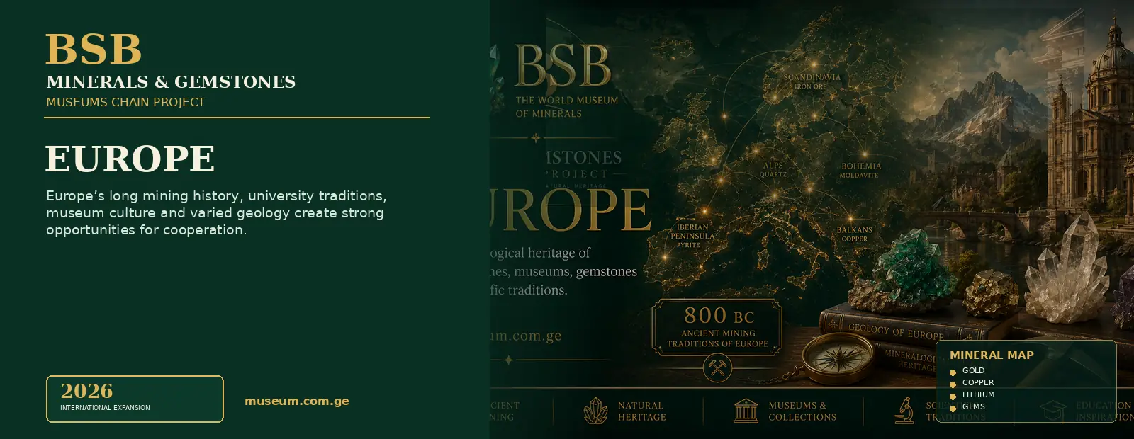 Europe — Minerals & Gemstones Museums Chain Project